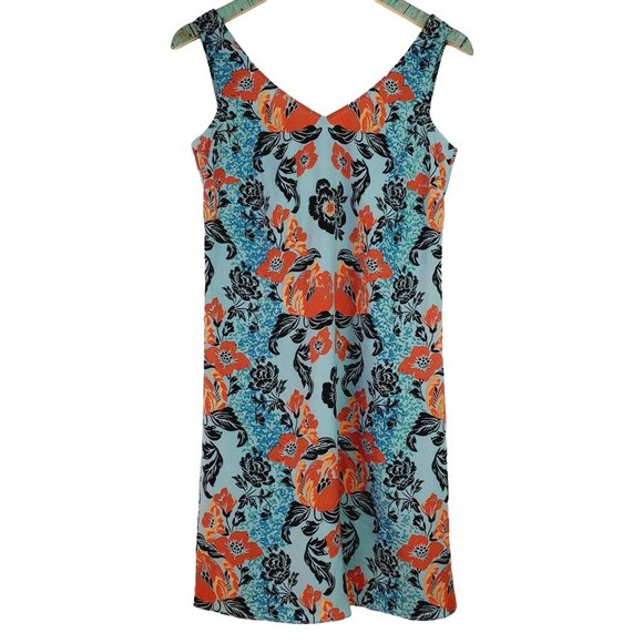 Cabi Aqua Mist Maya V-Neck Shift Mini Dress, Floral Print, Sz XS - Picture 2 of 11